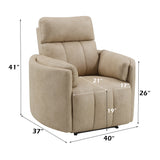 Elison Dark Beige Motion Glider Recliner w/Swivel - Ornate Home