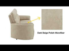 Elison Dark Beige Motion Glider Recliner w/Swivel - Ornate Home