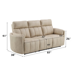 Elison Dark Beige Motion Sofa - Ornate Home