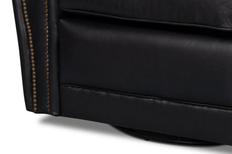 Elite Black French Club Swivel Chair - Ornate Home