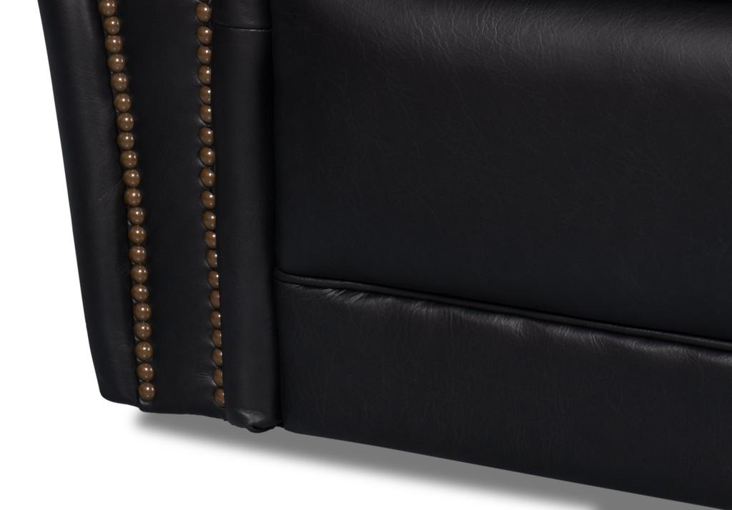 Elite Black French Club Swivel Chair - Ornate Home