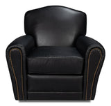 Elite Black French Club Swivel Chair - Ornate Home