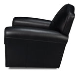 Elite Black French Club Swivel Chair - Ornate Home