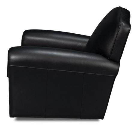 Elite Black French Club Swivel Chair - Ornate Home