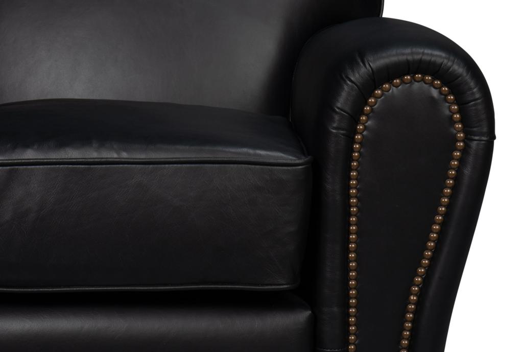 Elite Black French Club Swivel Chair - Ornate Home