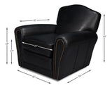 Elite Black French Club Swivel Chair - Ornate Home
