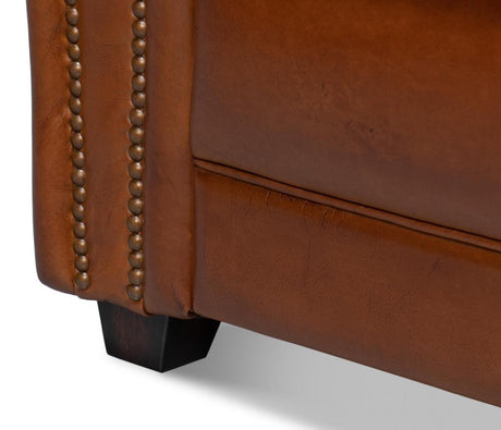 Elite Brown French Club Chair - Ornate Home