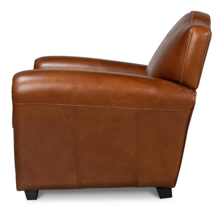 Elite Brown French Club Chair - Ornate Home