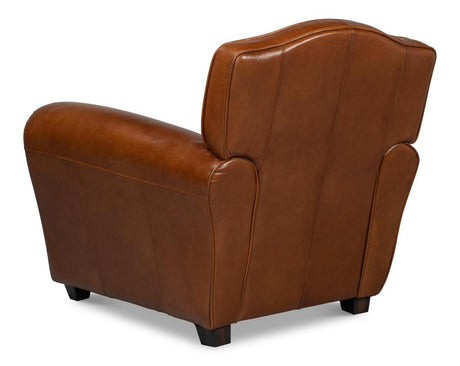 Elite Brown French Club Chair - Ornate Home