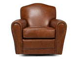 Elite Brown French Club Swivel Chair - Ornate Home