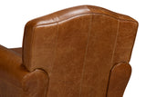 Elite French Club Cuba Brown Leather Swivel Chair - Ornate Home