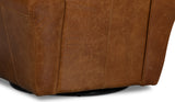 Elite French Club Cuba Brown Leather Swivel Chair - Ornate Home