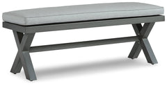 Elite Park Gray Outdoor Bench w/ Cushion - Ornate Home