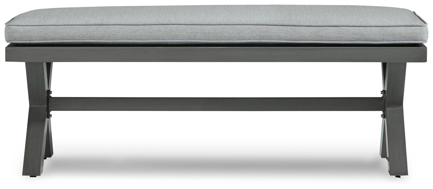 Elite Park Gray Outdoor Bench w/ Cushion - Ornate Home