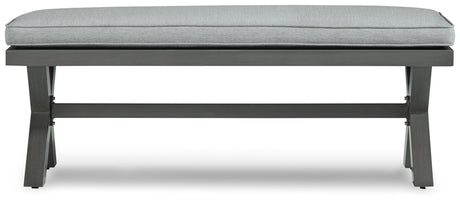 Elite Park Gray Outdoor Bench w/ Cushion - Ornate Home