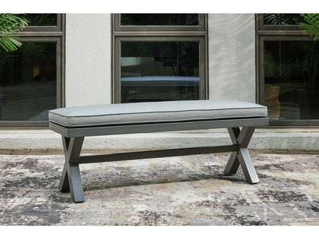 Elite Park Gray Outdoor Bench w/ Cushion - Ornate Home
