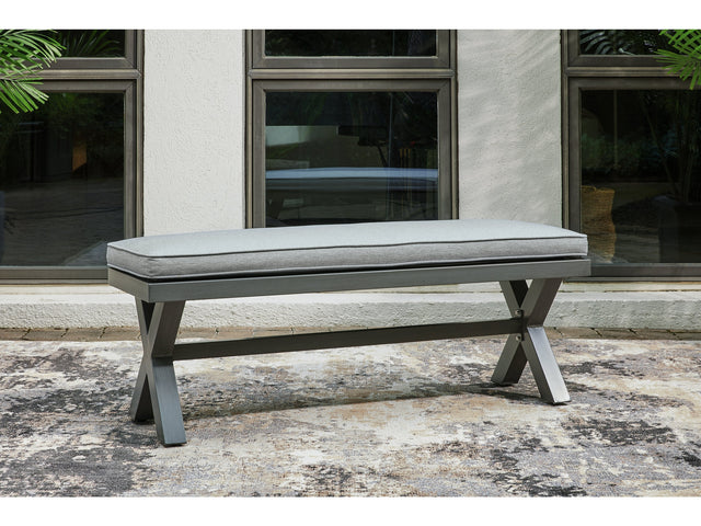 Elite Park Gray Outdoor Bench w/ Cushion - Ornate Home