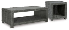 Elite Park Gray Outdoor Coffee Table and End Table - Ornate Home