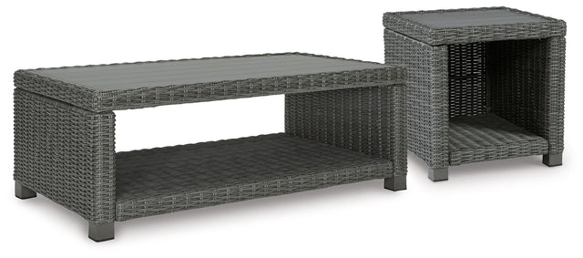 Elite Park Gray Outdoor Coffee Table and End Table - Ornate Home