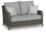 Elite Park Gray Outdoor Loveseat w/ Cushion - Ornate Home