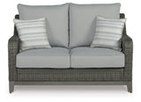 Elite Park Gray Outdoor Loveseat w/ Cushion - Ornate Home
