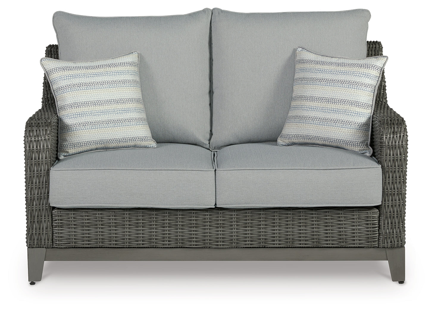 Elite Park Gray Outdoor Loveseat w/ Cushion - Ornate Home