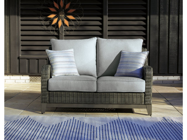 Elite Park Gray Outdoor Loveseat w/ Cushion - Ornate Home