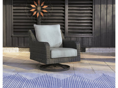 Elite Park Gray Outdoor Swivel Lounge w/ Cushion - Ornate Home