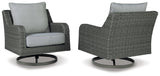 Elite Park Gray Outdoor Swivel Lounge w/ Cushion - Ornate Home