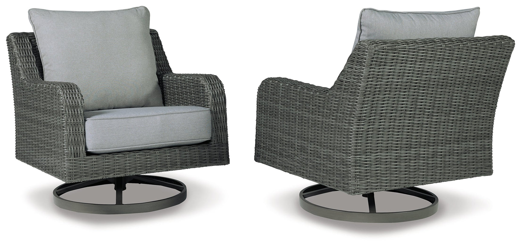 Elite Park Gray Outdoor Swivel Lounge w/ Cushion - Ornate Home