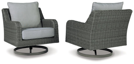 Elite Park Gray Outdoor Swivel Lounge w/ Cushion - Ornate Home