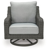 Elite Park Gray Outdoor Swivel Lounge w/ Cushion - Ornate Home