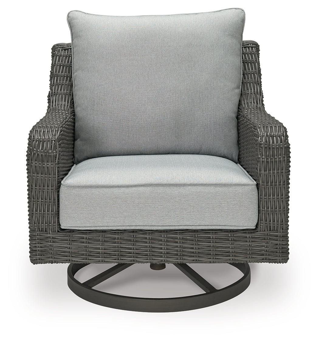 Elite Park Gray Outdoor Swivel Lounge w/ Cushion - Ornate Home