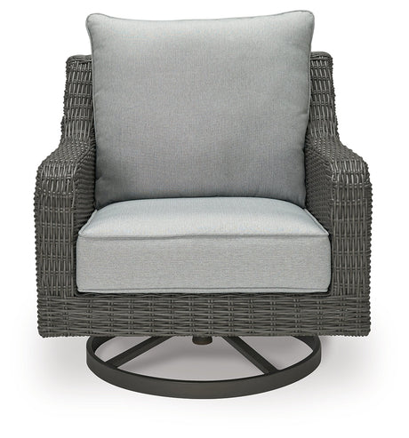 Elite Park Gray Outdoor Swivel Lounge w/ Cushion - Ornate Home