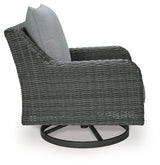 Elite Park Gray Outdoor Swivel Lounge w/ Cushion - Ornate Home