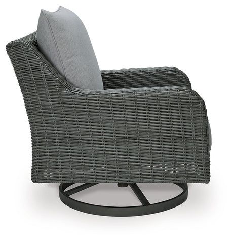Elite Park Gray Outdoor Swivel Lounge w/ Cushion - Ornate Home