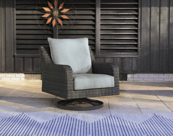 Elite Park Gray Outdoor Swivel Lounge w/ Cushion - Ornate Home