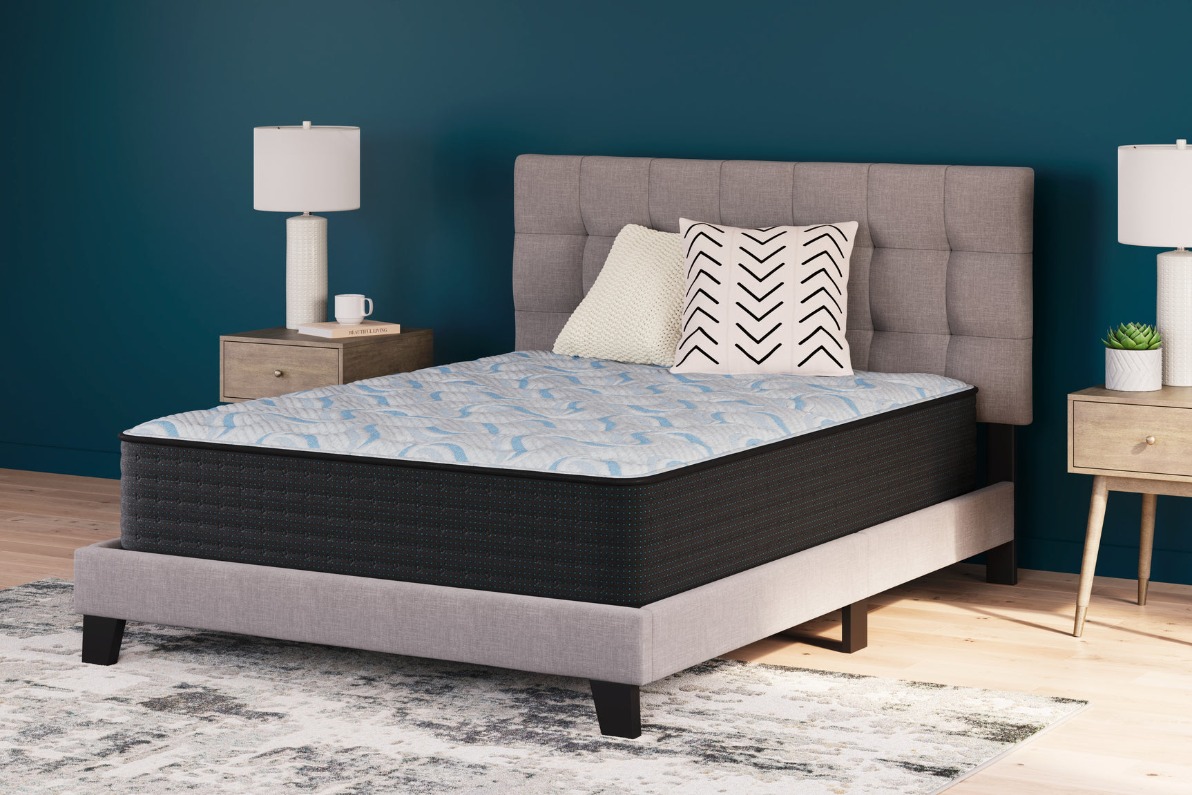 Elite Springs Firm Gray/Blue King Mattress - Ornate Home