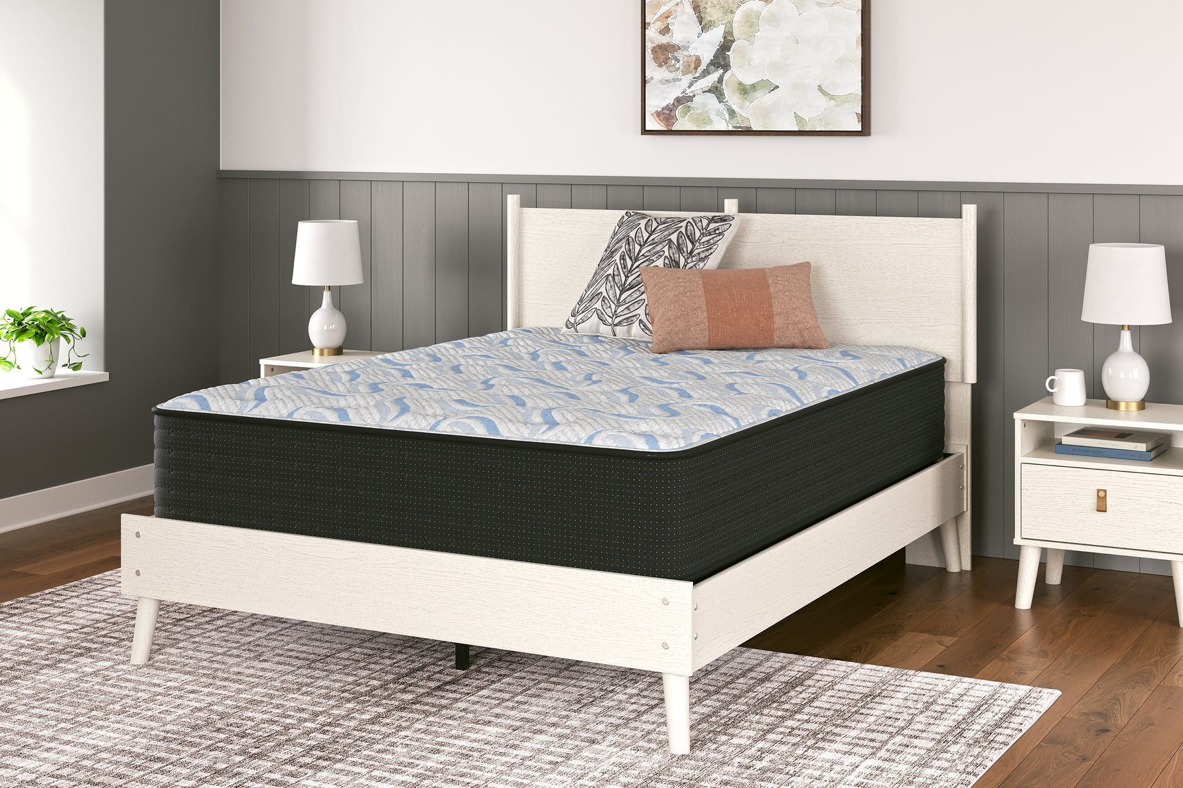 Elite Springs Plush Gray/Blue Queen Mattress - Ornate Home