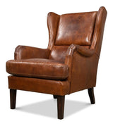 Elite Wing Brown Lounge Chair - Ornate Home