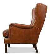 Elite Wing Brown Lounge Chair - Ornate Home