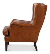 Elite Wing Brown Lounge Chair - Ornate Home