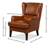 Elite Wing Brown Lounge Chair - Ornate Home