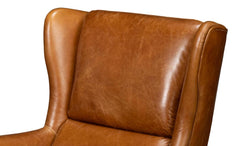 Elite Wing Brown Lounge Chair - Ornate Home