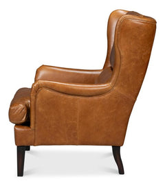 Elite Wing Brown Lounge Chair - Ornate Home