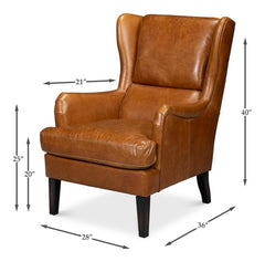 Elite Wing Brown Lounge Chair - Ornate Home