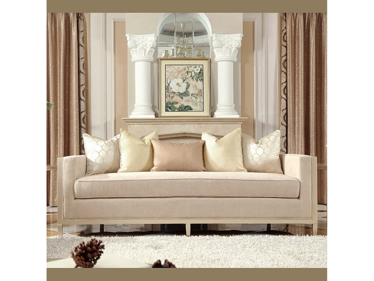 Elixir Champagne Sofa  / HD-8911 - Ornate Home