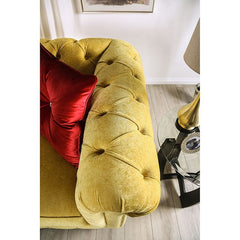 Eliza Royal Yellow/Red Loveseat - Ornate Home
