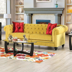 Eliza Royal Yellow/Red Sofa - Ornate Home