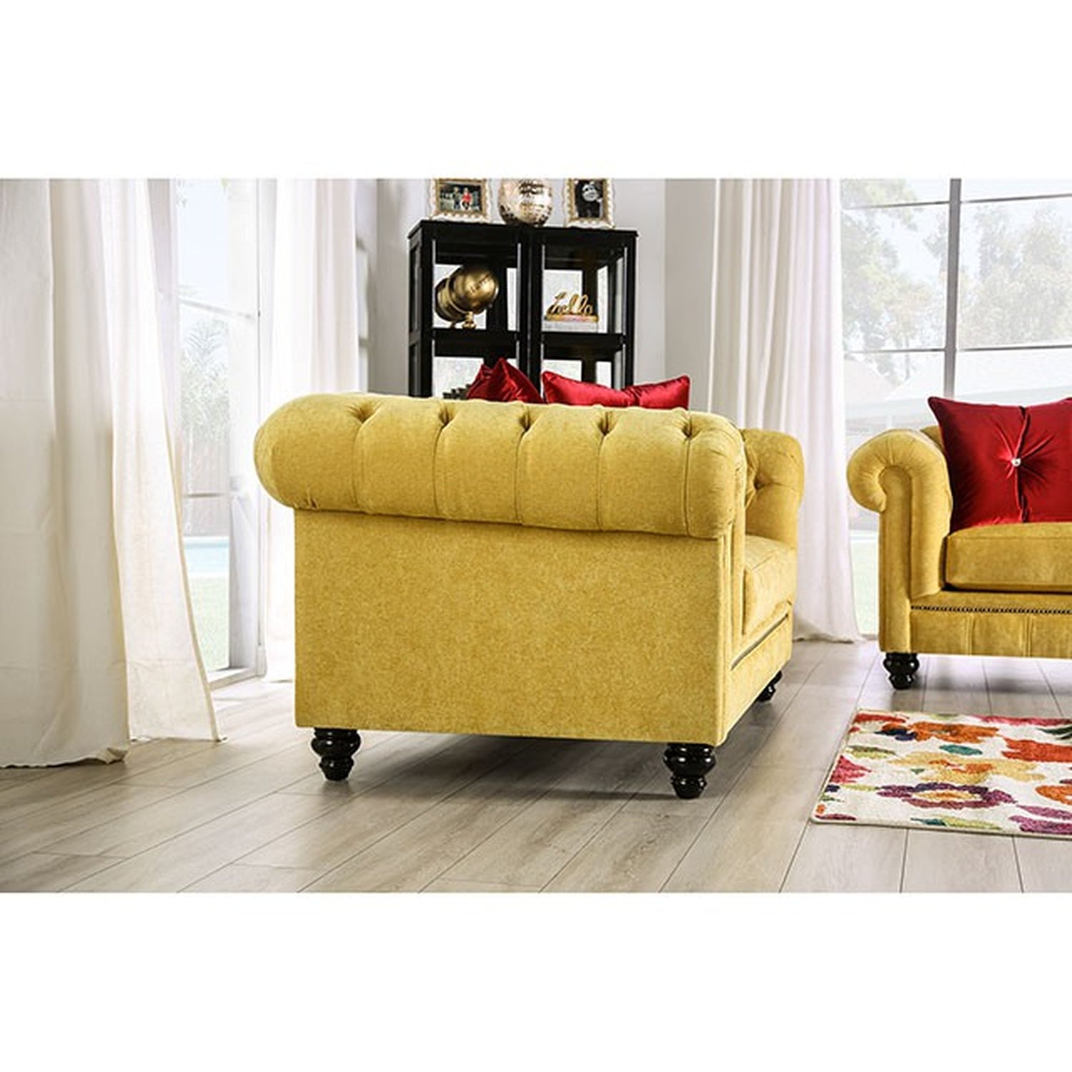 Eliza Royal Yellow/Red Sofa - Ornate Home